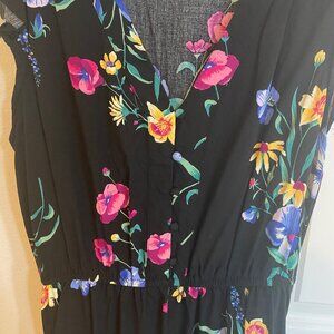 Black Floral Midi dress